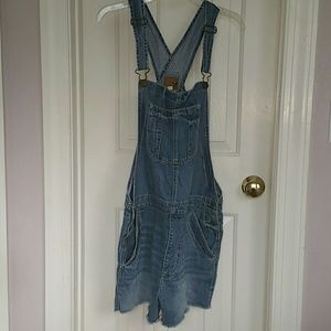 American Eagle Denim Overall Shorts